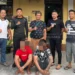 Foto: Lima Personil Sat Reskrim Polres Pematangsiantar Beserta Dua Resedivis Pencurian Kendaraan Bermotor.