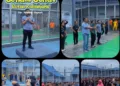Ka.KPR Rutan Kabanjahe Beserta Pejabat Struktural Dan Warga Binaan Laksanakan Senam Pagi Bersama.(Doc/Foto:Humas Rutan Kabanjahe)