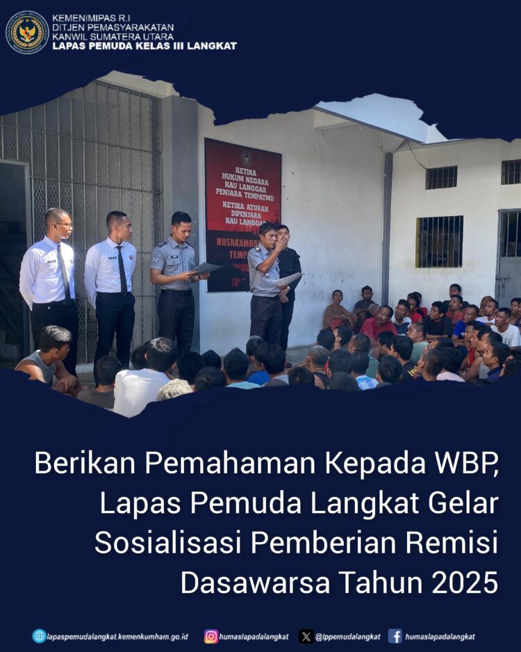 Kasubsi Admisi Dan Orientasi, Juan Carlos Hutabarat Didampingi Beberapa Pejabat Staf Struktural Memberikan Penjelasan Tentang Remisi Dan Pengurangan Masa Pidana Dasawarsa Kepada Wbp.(Doc/Foto:Humas Lapada)