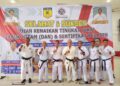 Dewan Guru Tako Indonesia Melakukan Foto Bersama Diacara Kenaikan Tingkat (UKT) Sabuk Hitam Dan Sertifikasi Pelatih.(Doc/Foto : Jamil SBKN)