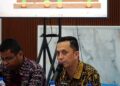 Karutan I Medan Andi Surya, Berikan Penjelasan Evaluasi Pencapaian Kinerja, Kendala dan Inovasi Kepada Kepada Pada Pejabat Sturuktural Rutan Medan.(Doc/Foto: Rutan I Medan)