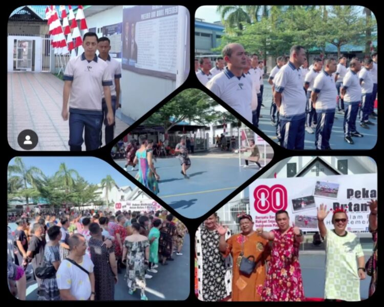 Karutan I Medan Andi Surya, Beserta Pejabat Staf Struktural Dan Warga Binaan Menggelar Pekan Olah Raga, Dalam Rangka Memperingati Hut Ke-80 Republik Indonesia.(Doc/Foto : Rutan Kelas I Medan)