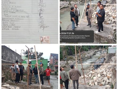 Foto kiri menunjukkan surat pernyataan keberatan yang mencatut nama sejumlah warga dan anggota dewan. Sementara itu, dokumentasi lapangan (kanan & bawah) memperlihatkan progres pembangunan yang diklaim perusahaan sebagai langkah antisipasi banjir dan penguatan tanggul sungai yang rawan jebol.(Doc/Foto : Istimewa)