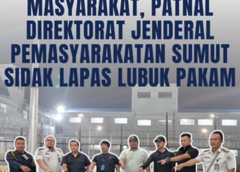 Tim PATNAL Ditjenpas Sumut bersama jajaran Lapas Lubuk Pakam menunjukkan barang bukti hasil sidak mendadak pada Senin 02/03/2026.(Doc/Foto : Humas Lalupa)